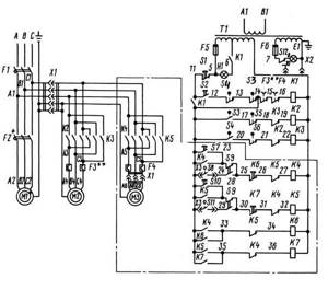 2K52, 2K52-1 Electrical diagram of drilling machine