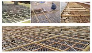 Reinforcement of the foundation with fiberglass reinforcement