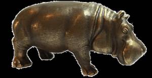 Bronze figurine - bronze hippopotamus