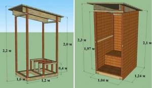 Drawing of a wooden toilet for a summer house