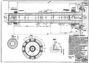 Drawing of a spindle of a screw-cutting lathe 1m65