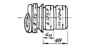 DIP-300 (1d63a) Sketch of the end of the spindle of the machine DIP-300 (1d63a)