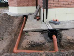 A 110 mm pipe is required for storm drainage
