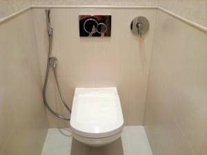 hygienic shower hidden behind drywall