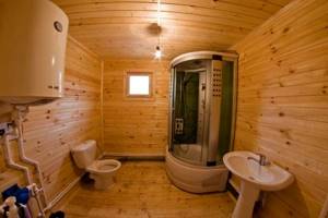 shower room in a wooden house