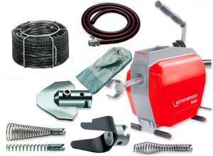 Electric drain cleaning machine Rothenberger R600 with a set of accessories