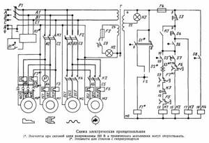 electrical diagram of a lathe 16k20