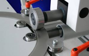 Electromechanical creasing machines, as a rule, can be equipped with additional devices for processing workpieces of complex configurations