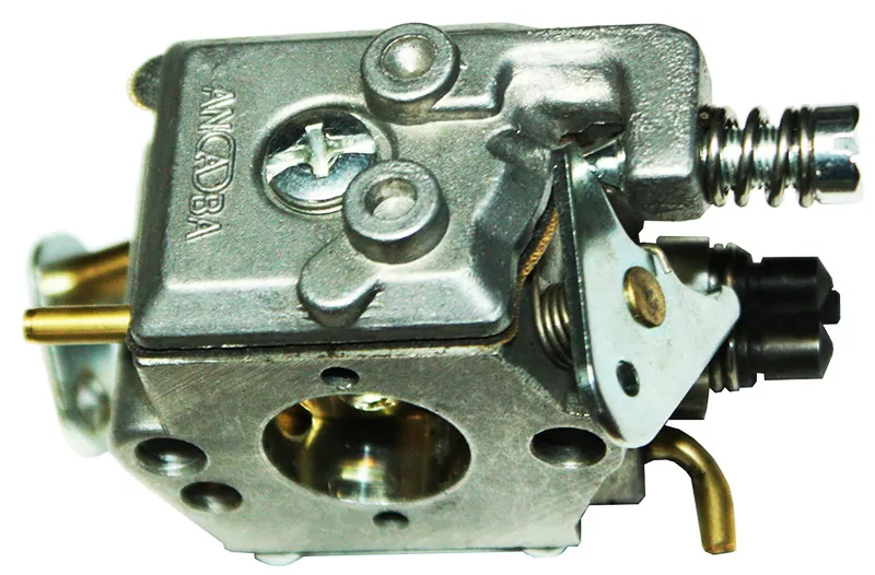 This carburetor is from a Partner 350 chainsaw.