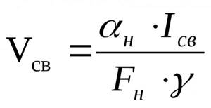 Photo: formula for calculating the speed of welding current