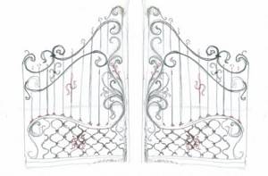 photo of forged gates example sketch