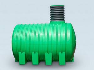 Photo of a plastic tank for a septic tank.