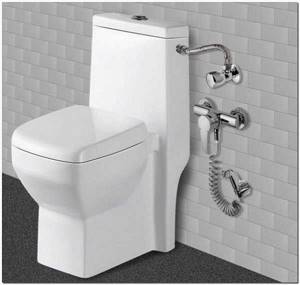 Hygienic shower for toilet with mixer