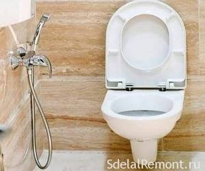 Hygienic shower for toilet with mixer