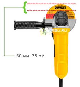 Angle grinder cutting depth