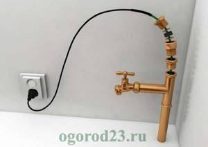 греющий кабель для водопровода внутри трубы