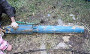 Deep pump removed from a well