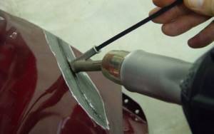 How to solder a bumper with a hairdryer