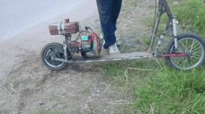 How to make a scooter from a chainsaw