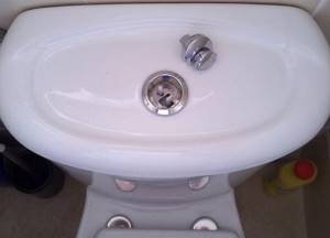 How to remove a toilet lid with a double button