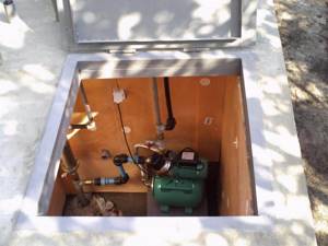 Picture of installation of water supply in a private house from a well