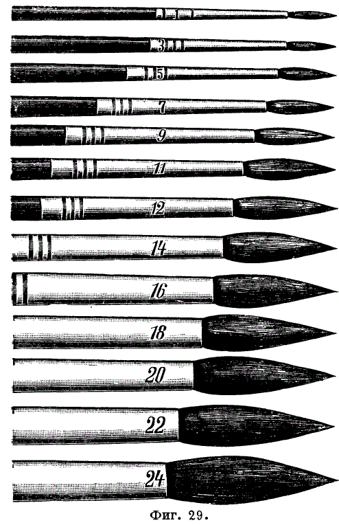 Brushes for painting drawings