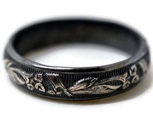 кольцо из черненого серебра