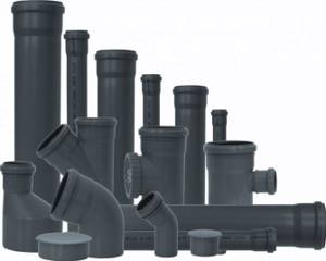 Set of modern PVC pipes