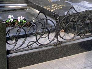 Wrought iron fence in a cemetery