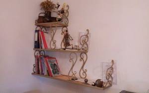 Forged shelves for flowers, books and shoes
