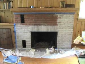 Painting a fireplace with thermal paint