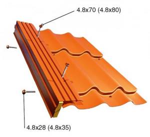Roofing screws for metal tiles