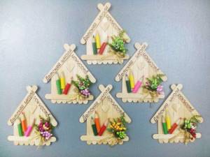 Popsicle stick house magnets