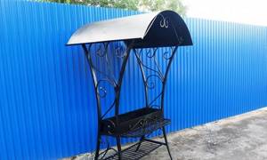 DIY metal grill with roof