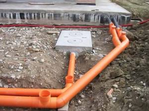 Installation of external sewerage networks