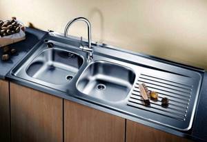 Overhead two-section sink
