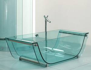 Unusual glass bath