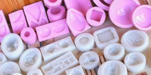 Several silicone molds for pouring epoxy