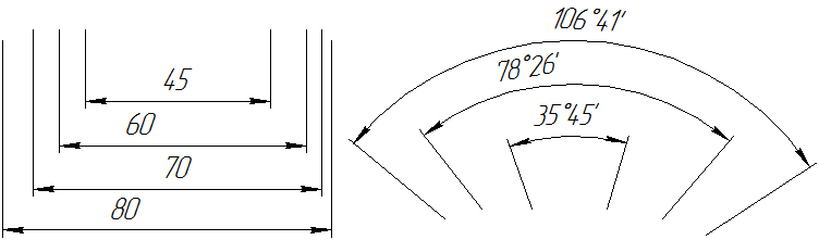Chamfer designation on the GOST drawing