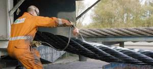 Large diameter steel rope processing