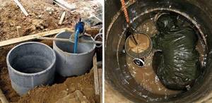 Cleaning a concrete septic tank