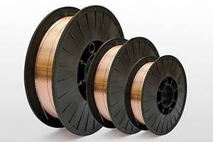 Copper-clad wire for welding