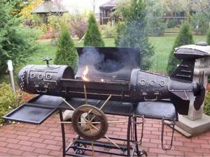 An original option for decorating a stationary barbecue