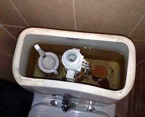 Sediment in the toilet tank