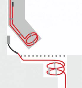 Отдельная линия кабеля в ливневой канализации