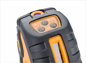 The laser level control panel is simple and intuitive