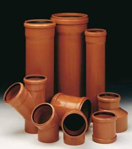 Plastic orange pipe for external sewage systems