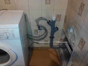 Подсоединение стиральной машины к канализации