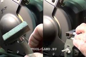 Dressing the abrasive wheel with a diamond cutter