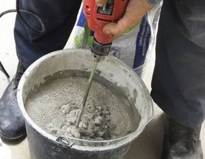 Application of cement-sand mortar